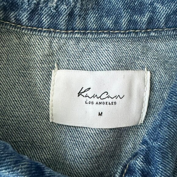 KanCan Los Angeles Distressed Denim Jacket Womens Size Medium - Picture 6 of 8